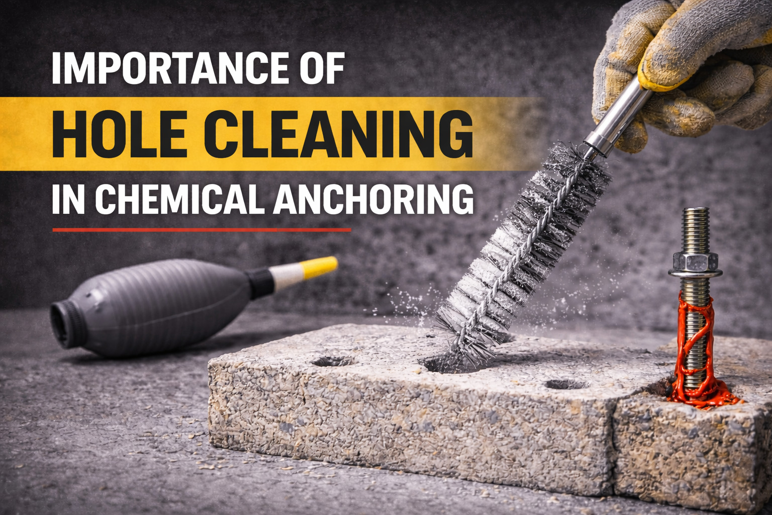 Importance of Hole Cleaning in Chemical Anchoring